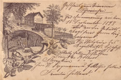 Postkarte Steinernes Schweinchen 1898
